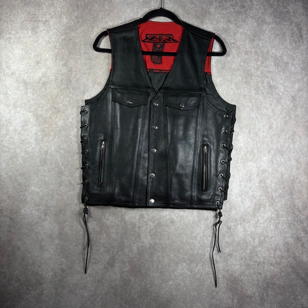 Z1R 30-30 Motorcycle‎ Vest Womens Large Black Cowhide Leather Biker Harley Hog